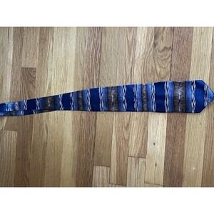 Chez Roffe‎ New York Silk Tie Blue Brown 3647